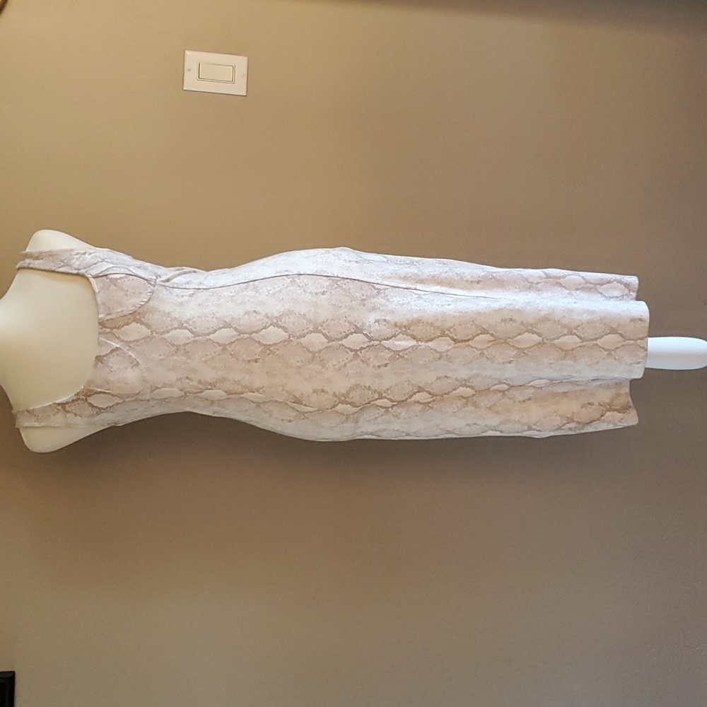 Forever 21 Cream&Tan Snake Skin Print Midi Dress w/ 1in straps